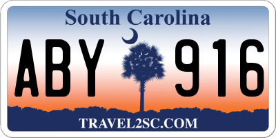 SC license plate ABY916