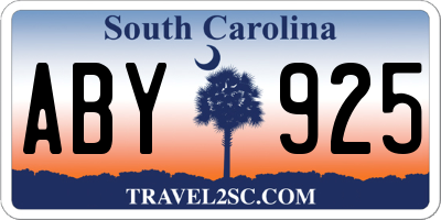 SC license plate ABY925