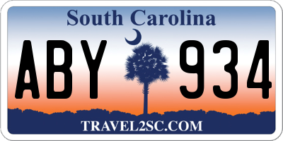 SC license plate ABY934