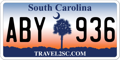 SC license plate ABY936