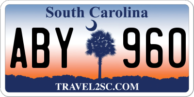 SC license plate ABY960