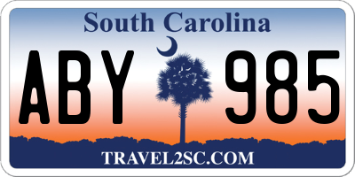 SC license plate ABY985