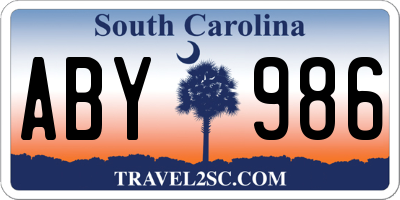 SC license plate ABY986