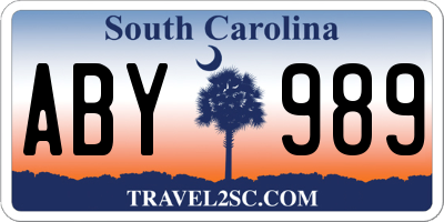 SC license plate ABY989