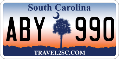SC license plate ABY990