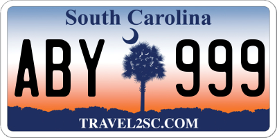 SC license plate ABY999