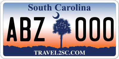 SC license plate ABZ000