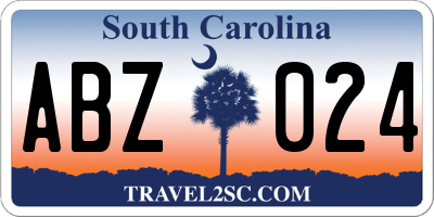 SC license plate ABZ024