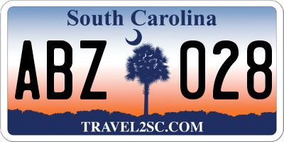 SC license plate ABZ028