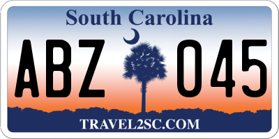 SC license plate ABZ045