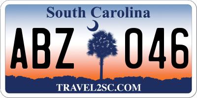 SC license plate ABZ046