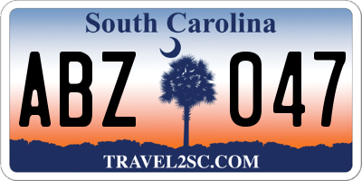 SC license plate ABZ047