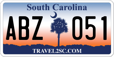 SC license plate ABZ051