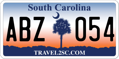 SC license plate ABZ054