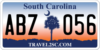 SC license plate ABZ056
