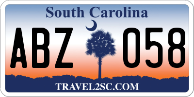 SC license plate ABZ058