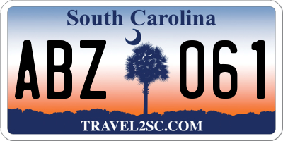 SC license plate ABZ061