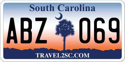 SC license plate ABZ069