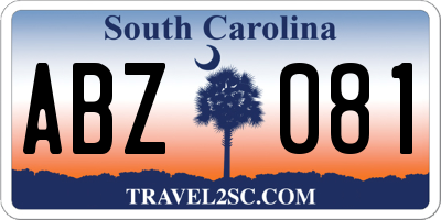 SC license plate ABZ081