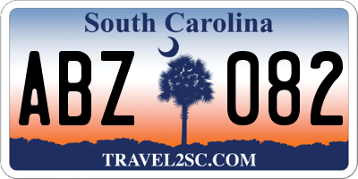 SC license plate ABZ082