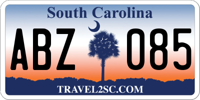 SC license plate ABZ085