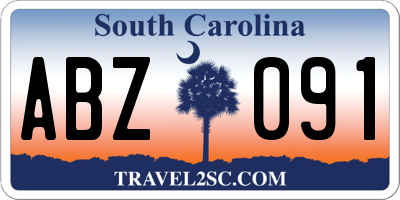 SC license plate ABZ091