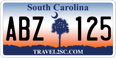 SC license plate ABZ125