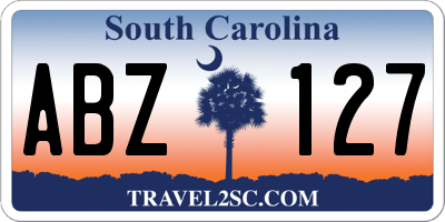 SC license plate ABZ127