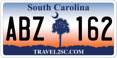 SC license plate ABZ162