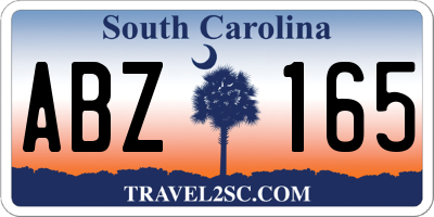 SC license plate ABZ165