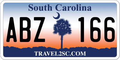 SC license plate ABZ166