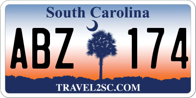 SC license plate ABZ174