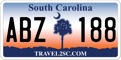 SC license plate ABZ188