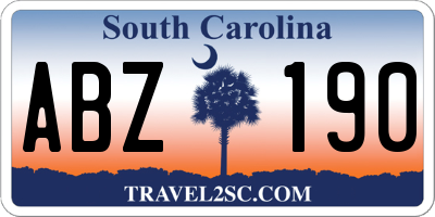 SC license plate ABZ190