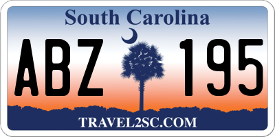 SC license plate ABZ195