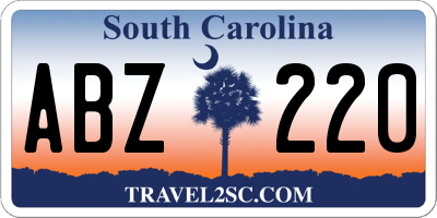 SC license plate ABZ220