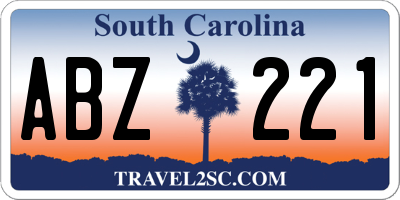 SC license plate ABZ221