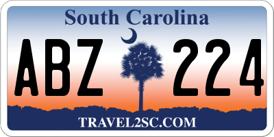 SC license plate ABZ224