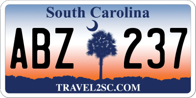 SC license plate ABZ237