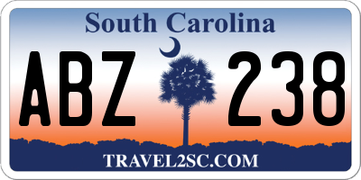 SC license plate ABZ238