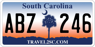 SC license plate ABZ246