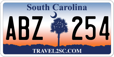 SC license plate ABZ254
