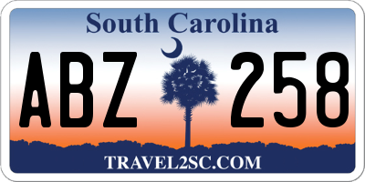 SC license plate ABZ258