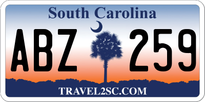 SC license plate ABZ259