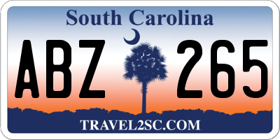 SC license plate ABZ265