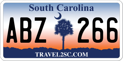 SC license plate ABZ266