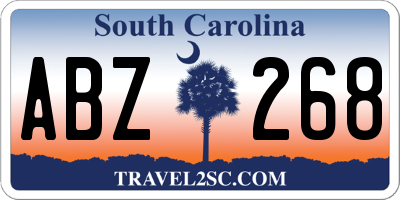 SC license plate ABZ268