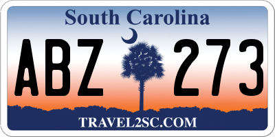 SC license plate ABZ273