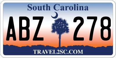 SC license plate ABZ278