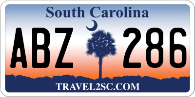 SC license plate ABZ286
